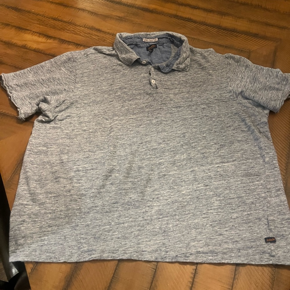 Good Man Brand Heathered Blue Polo Shirt